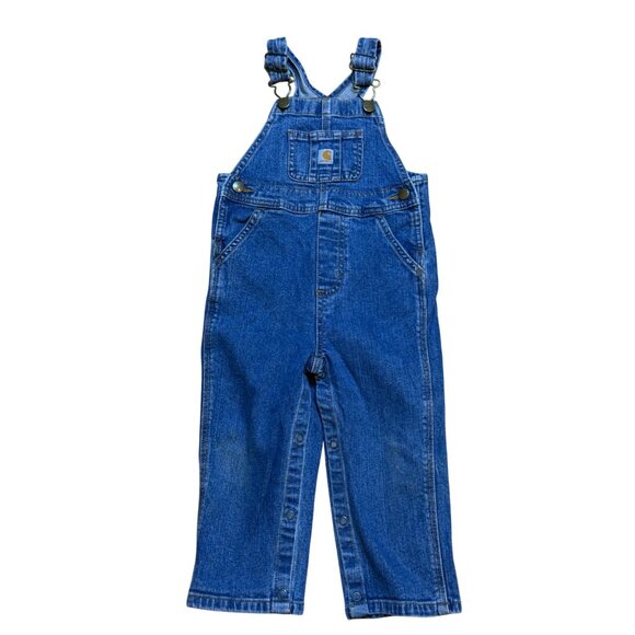Carhartt Baby Blue Denim Overalls 24M Snap Closure - Picture 1 of 6